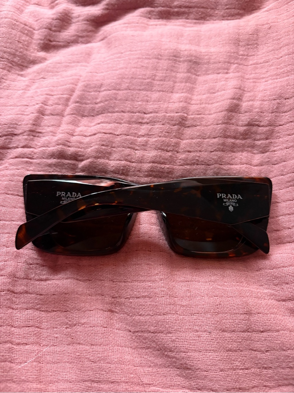 Prada Tortoiseshell Rectangular Sunglasses - Brown